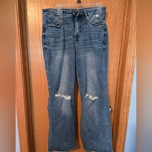 Women's Blue Distressed Jeans